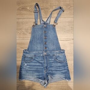 American Eagle cut off overalls